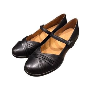 Dr Comfort Cindee Black Leather Mary Jane Heel Womens 11W BOA Close Orthopedic